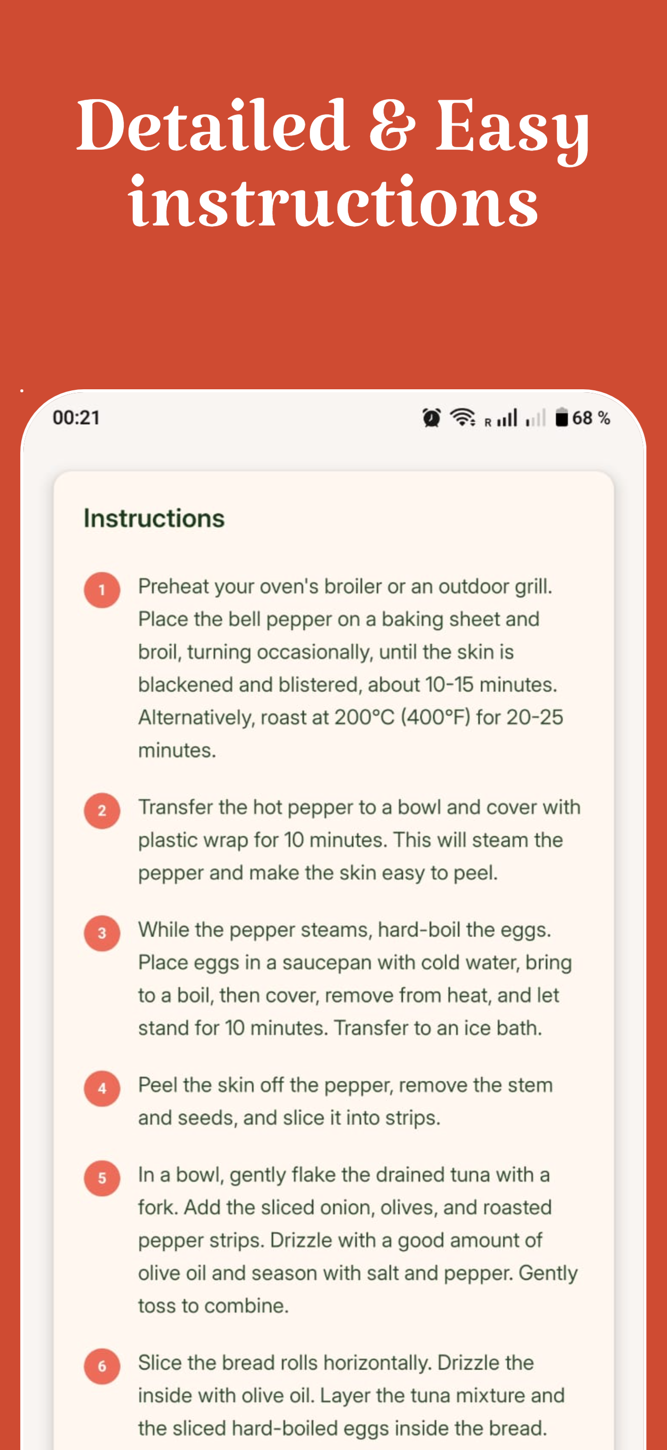 Detailed Instructions Screen